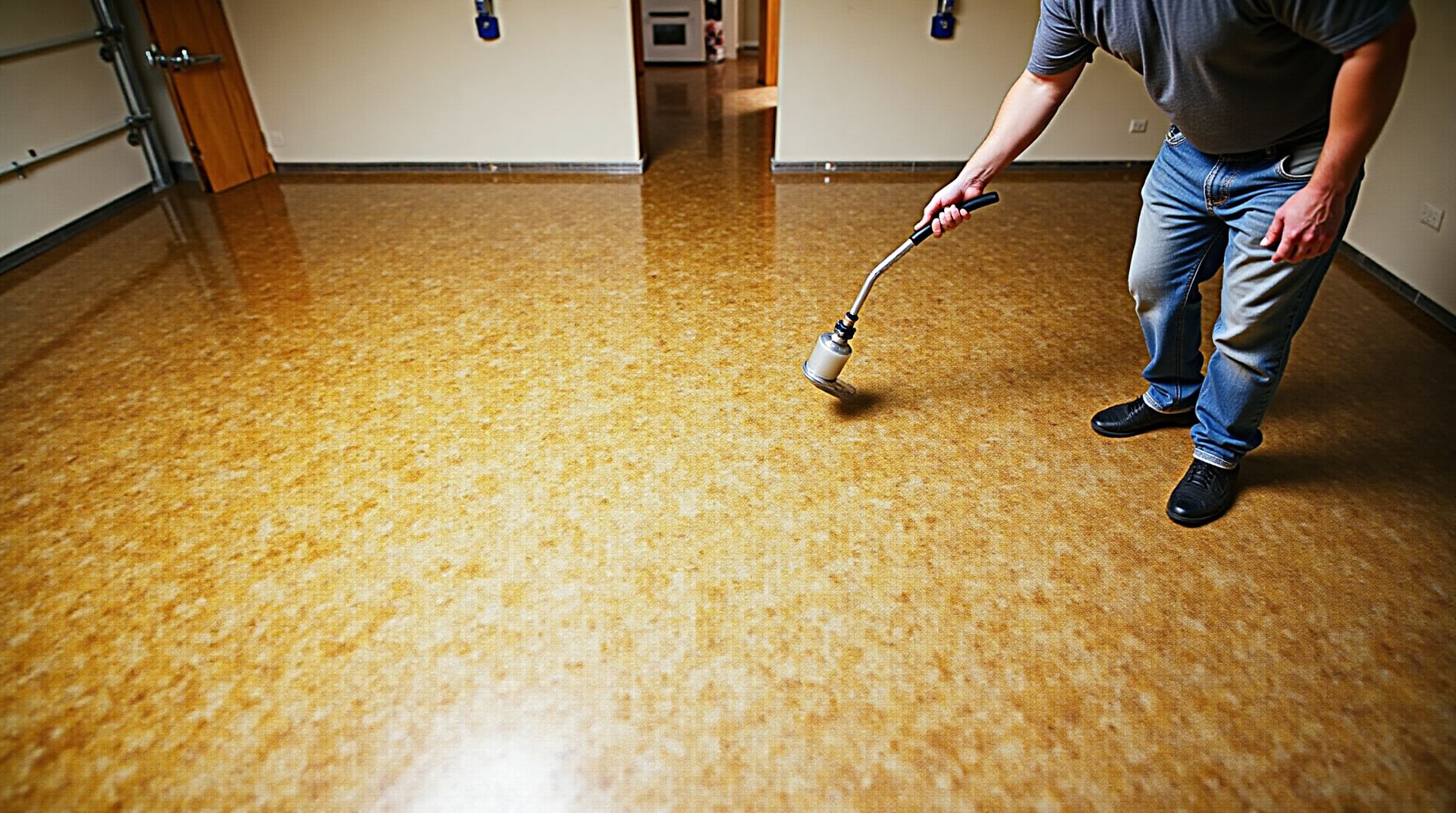 Epoxy floor installation in progress in Southwest Florida